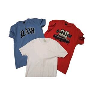 Lot of 3 G-Star Raw Men's Graphic Tees T-Shirt Sz Small